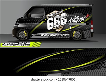 van sticker decal design. simple lines with abstract background vector concept for vehicle vinyl wrap and car livery