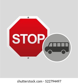van stop road sign design vector illustration eps 10