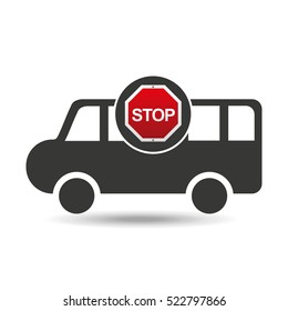 van stop road sign design vector illustration eps 10