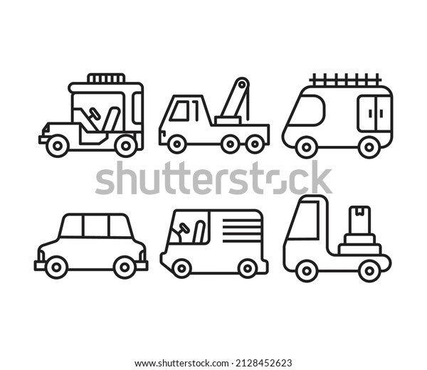 van, tow truck and mini\
truck icons