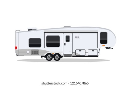 VAN TRAILER FLAT ILLUSTRATION