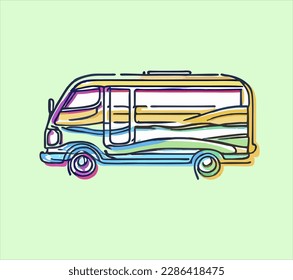 Van transportation hand drawn style, hand drawn car illustration design