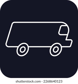 Van Transportation Icons with black filled outline style