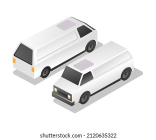 Concepto de ilustración isométrica de Van Transport