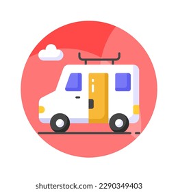 A van for traveling, grab this editable icon of travel van, minibus for traveling