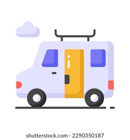 A van for traveling, grab this editable icon of travel van, minibus for traveling