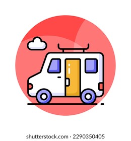A van for traveling, grab this editable icon of travel van, minibus for traveling