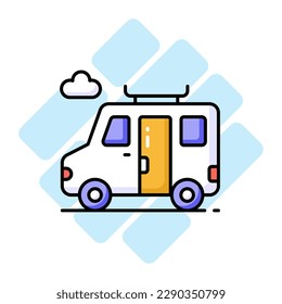 A van for traveling, grab this editable icon of travel van, minibus for traveling