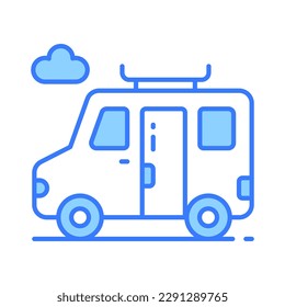 A van for traveling, grab this editable icon of travel van, minibus for traveling