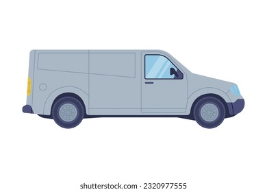 Van or Truck as Equipped Motorized Vehicle for Transporting Goods Vector Illustration