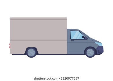 Van or Truck as Equipped Motorized Vehicle for Transporting Goods Vector Illustration