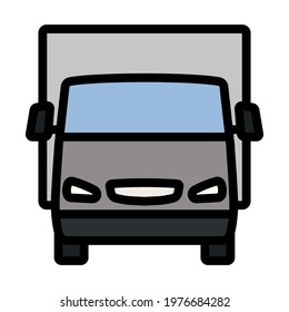 Van Truck Icon. Editable Bold Outline With Color Fill Design. Vector Illustration.