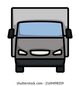 Van Truck Icon. Editable Bold Outline With Color Fill Design. Vector Illustration.