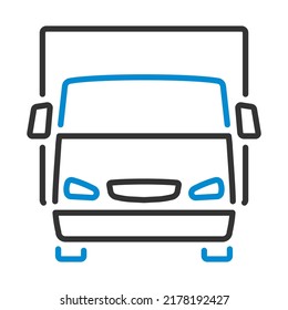 Van Truck Icon. Editable Bold Outline With Color Fill Design. Vector Illustration.