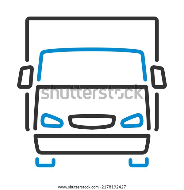 Van Truck Icon. Editable Bold Outline With
Color Fill Design. Vector
Illustration.