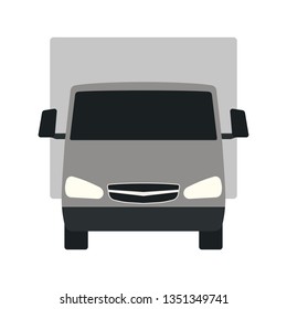 Vista frontal del icono de la camioneta. Diseño de color plano. Ilustración vectorial.