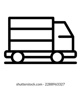 Vector de contorno de icono de camión. Trailer. Importar coche