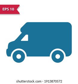 Van - Truck Icon. Professional pixel-aligned icon in glyph style.