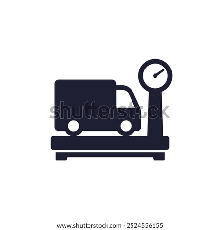 van truck weight icon, vector pictogram on white