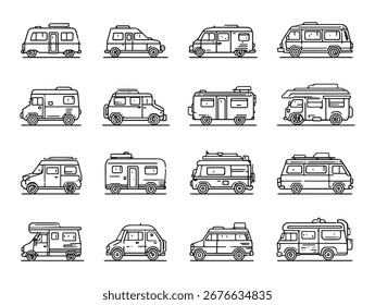 Van utility vehicle clean line illustration