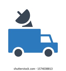 van vector glyph color icon 