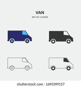 van vector icon cargo anf goods transport icon