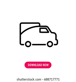 Van vector icon, The outlined symbol of wagon. Simple, modern flat vector illustration for mobile app, website or desktop app   