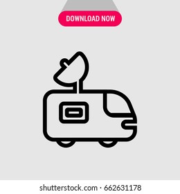 Van vector icon, Truck with antenna symbol. Simple, modern flat vector illustration for mobile app, website or desktop app 