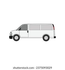 Van vector Ilustration side view isolated on white background