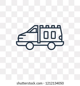 Van vector outline icon isolated on transparent background, high quality linear Van transparency concept can be used web and mobile