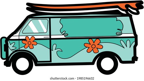 van vector summer vacation artwork