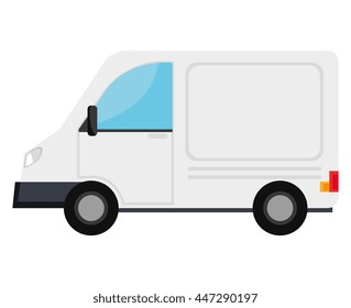 Van vehicle icon isolated on white background, vector illustration.