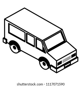 van vehicle isometric icon