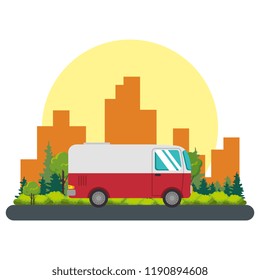 van vehicle on the road