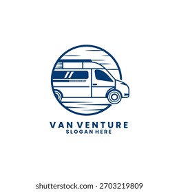 Van Venture con Plantilla de Vector de diseño de logotipo de Sun