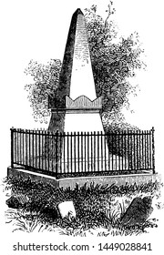 Van Wart's Monument vintage illustration. 