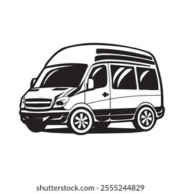 Van with white background, good for transportation, automotive and others.