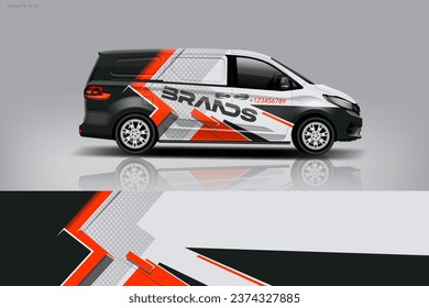 Van Wrap Design. Abstract geometric van wrap printable file eps10 dekal a1
 