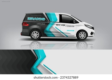 Van Wrap Design. Abstract geometric van wrap printable file eps10 dekal a1
 