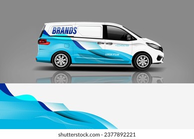 Diseño de Van Wrap. Resumen del ajuste geométrico de la camioneta archivo imprimible eps10 dekal a1