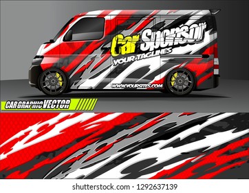 van wrap design. abstract modern shape lines design vector for car sticker and vehicle branding
