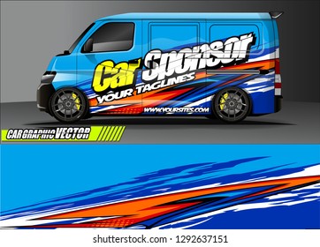 van wrap design. abstract modern shape lines design vector for car sticker and vehicle branding
