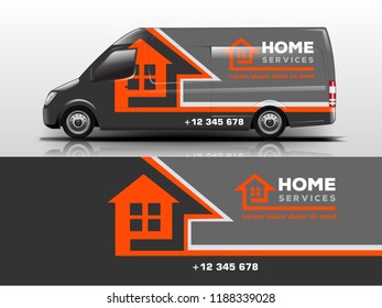 Van Wrap design for company, decal, wrap, and sticker. vector eps10