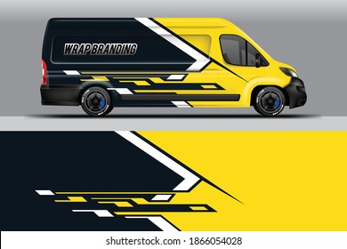 Vector del elevador de diseño de Van Wrap. Fondo Del Vehículo.  Archivo de impresión preparado .