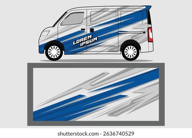 Van wrap design livery vector, decal van car  background template