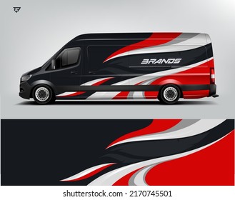 Van Wrap Design modern eye catching ready use. place your logo. Printable eps files.