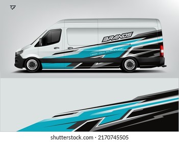 Van Wrap Design modern eye catching ready use. place your logo. Printable eps files.