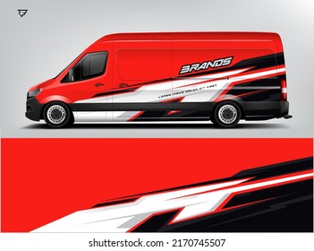 Van Wrap Design modern eye catching ready use. place your logo. Printable eps files.