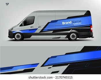 Van Wrap Design diseño moderno llamativo listo para usar. coloque su logotipo. Archivos de pasos imprimibles.