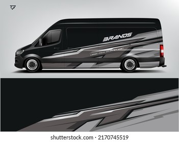 Van Wrap Design modern eye catching ready use. place your logo. Printable eps files.